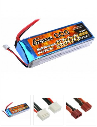 Battery LiPo GENS 5300 mAh 2S 7.4V 30C (Gens Ace)