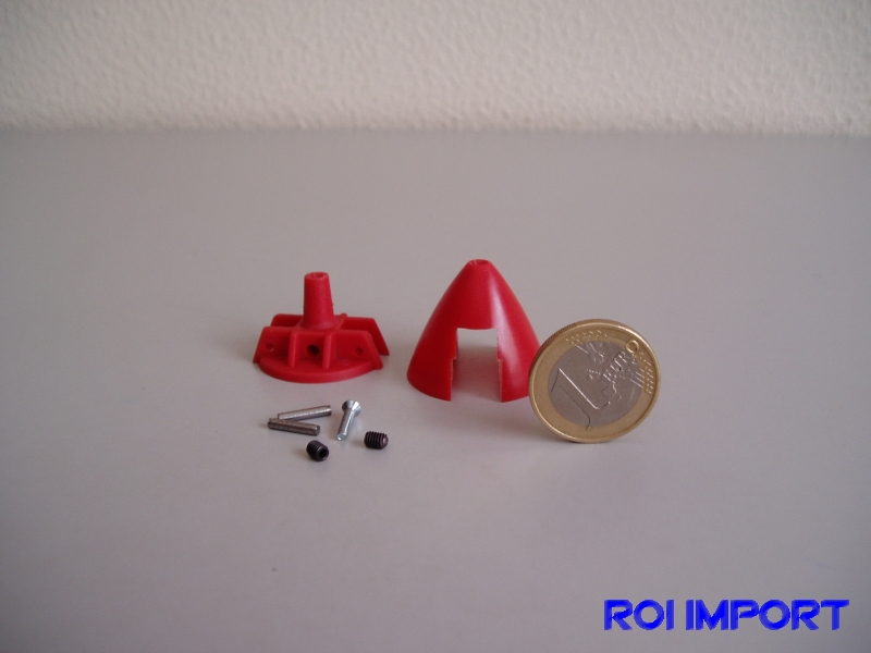 Cono plastico rojo hélice plegable 30 mm diámetro / eje 3,2 mm