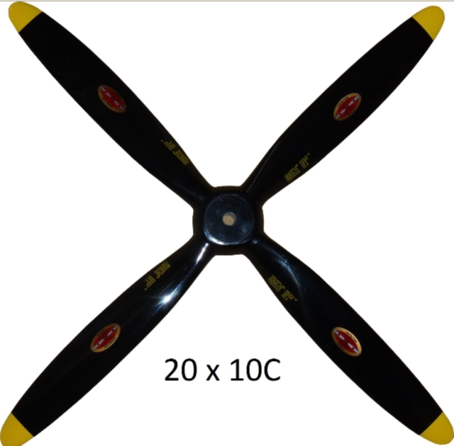 20x10 BIELA propeller (4-blades) Corsair Scale