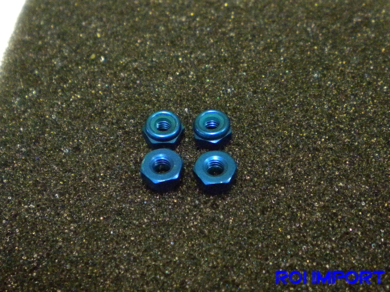 Blue Aluminium lock nut M3 (4 pcs)