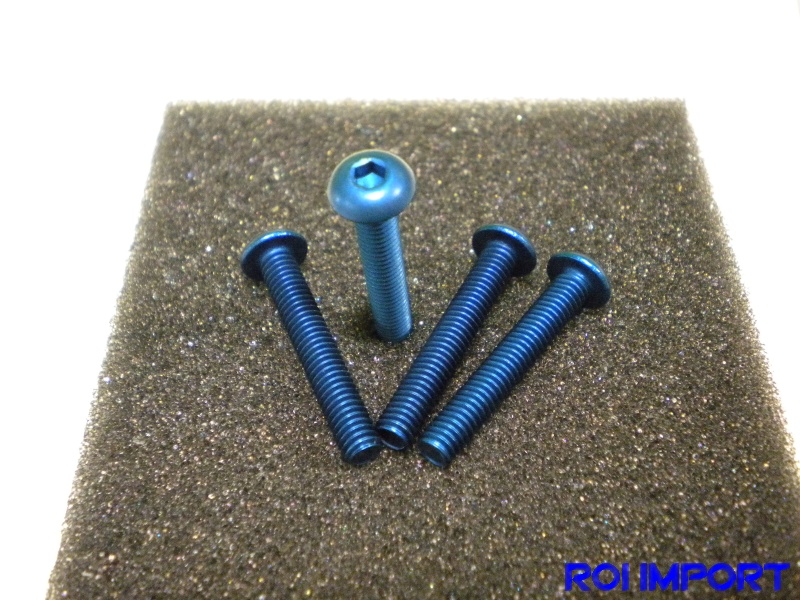 Tornillo M4x0,7x25 mm Cabeza Botón alum. anodizado azul (4 pcs)