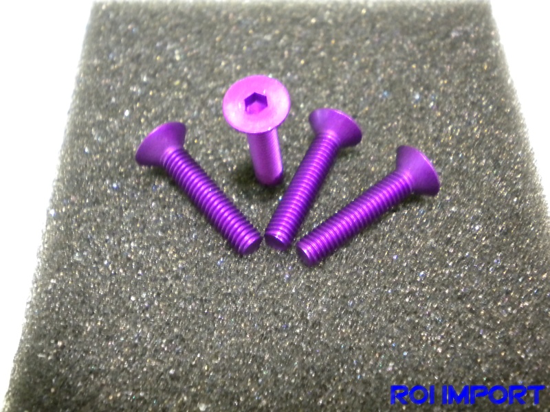 Tornillo M4x0,7x20 mm Cabeza Plana alum. anodizado lila (4 pcs)