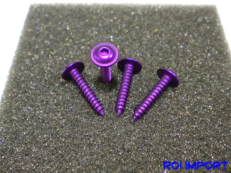 Anodized aluminium servo M4x5/8 screw (4 lilac pcs)