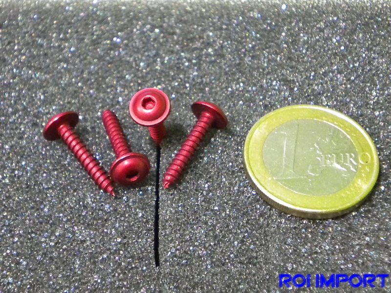 Anodized aluminium servo M3x16 screw (4 red pcs)