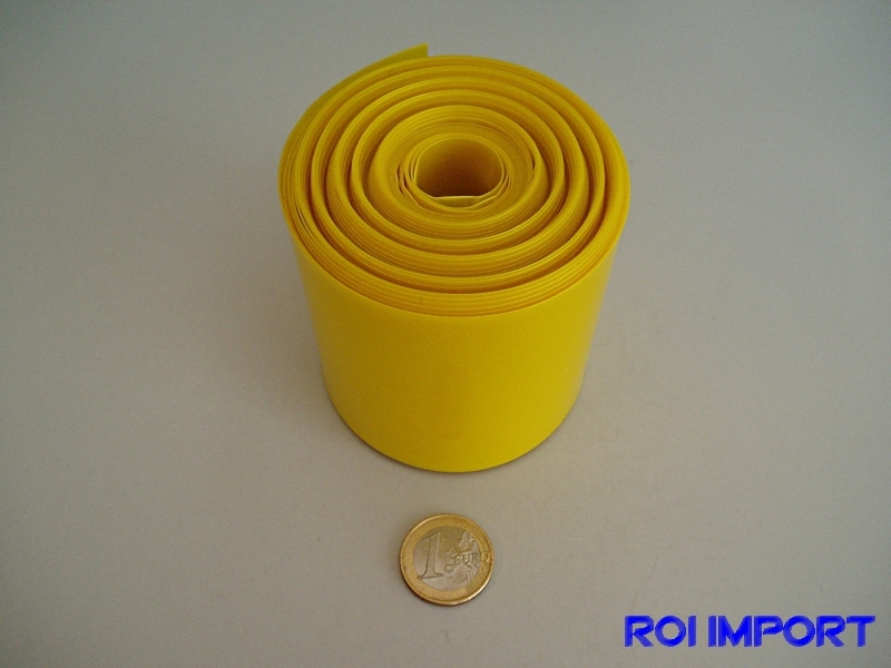 PVC termo-retráctil batería 68 mm amarillo transparente (1 m)