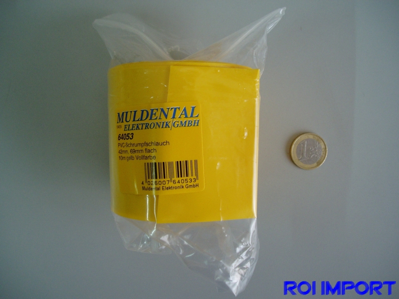 PVC yellow battery termo-retract 69 mm (10 m)
