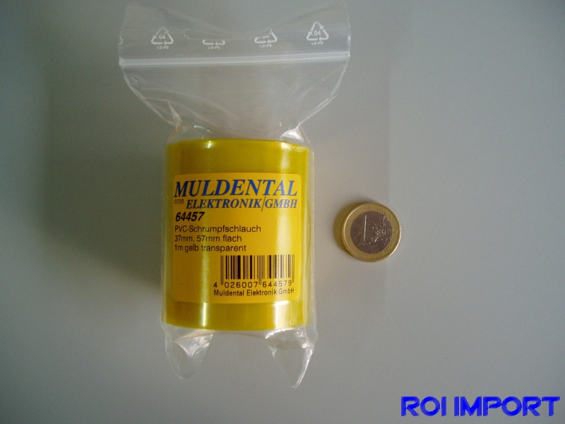 PVC yellow-orange transparent battery termo-retract 57 mm (1 m)