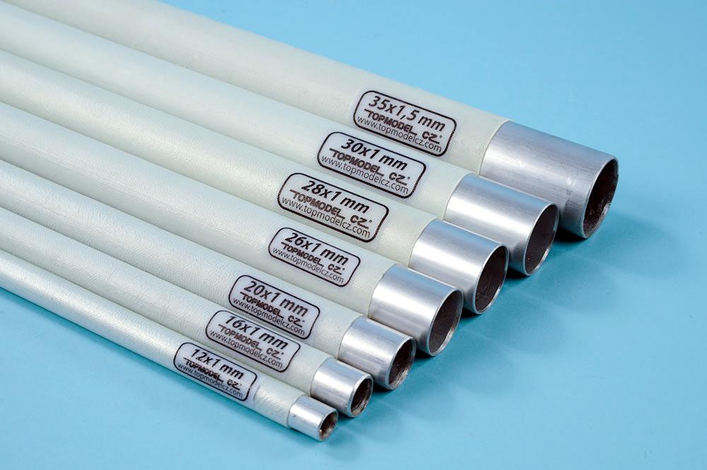 Aluminium tube with fibreglass case ø35x1.5mm, 500mm