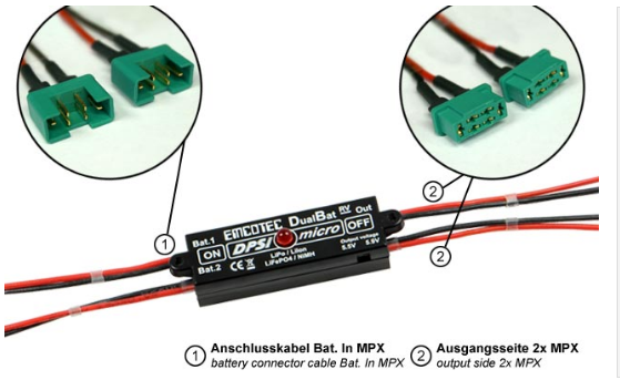 DPSI Micro - DualBat 5.9/7.2 MPX-2xMPX dual