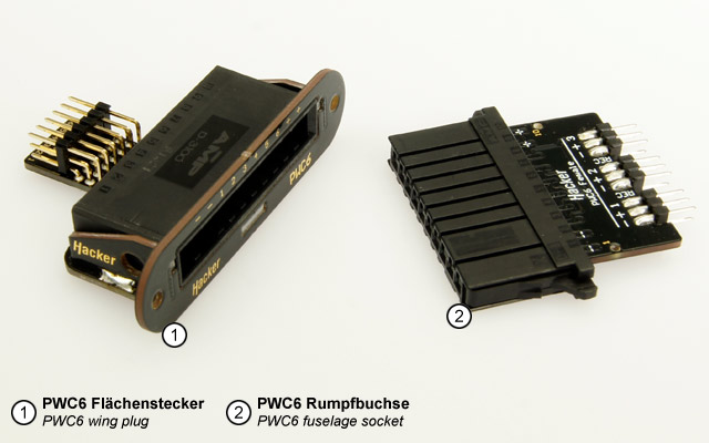 PWC6 PowerWingConnector for 6 servos with fuselage socket