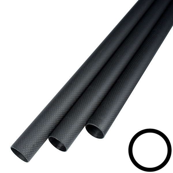 Carbon tube 3K-Matt (L 1000 mm, Ø25 mm, Ø23 mm)